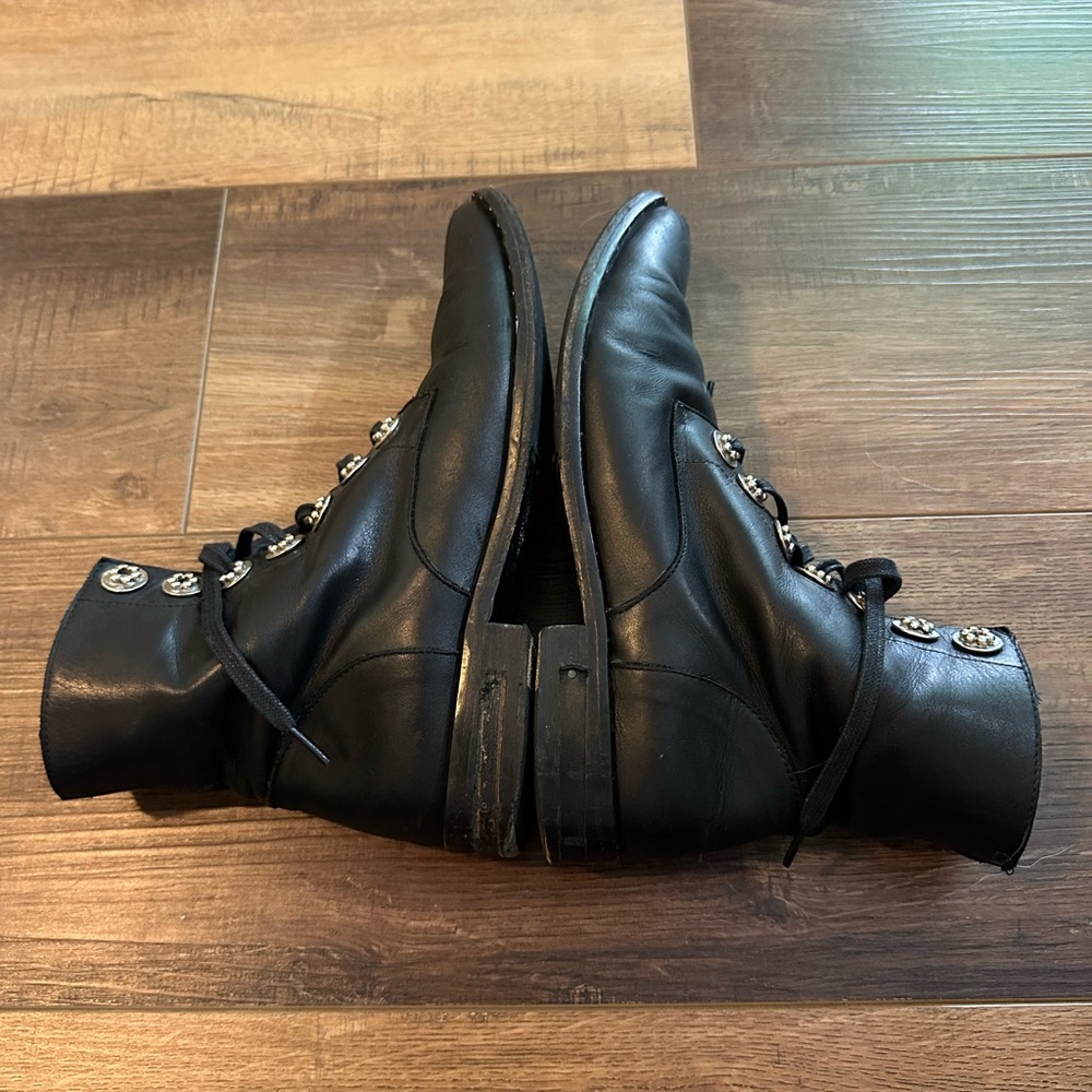 Frēda Salvador RALF Lace Up Combat Boots Size 7 black With silver hardware - Picture 12 of 16